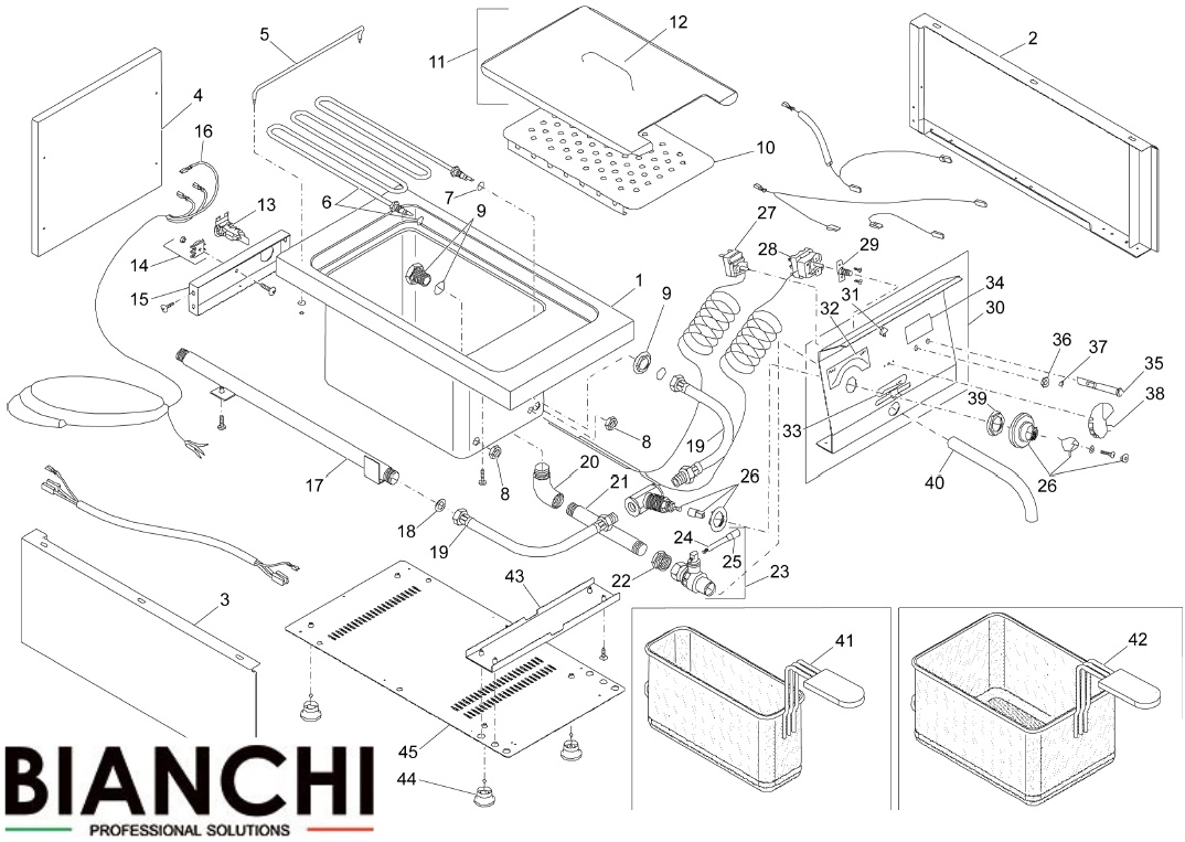 Esploso per ricambi cuoci pasta Fimar CP11N